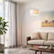 Scallop 92 inch 14 watt Satin Nickel Arc Floor Lamp Portable Light