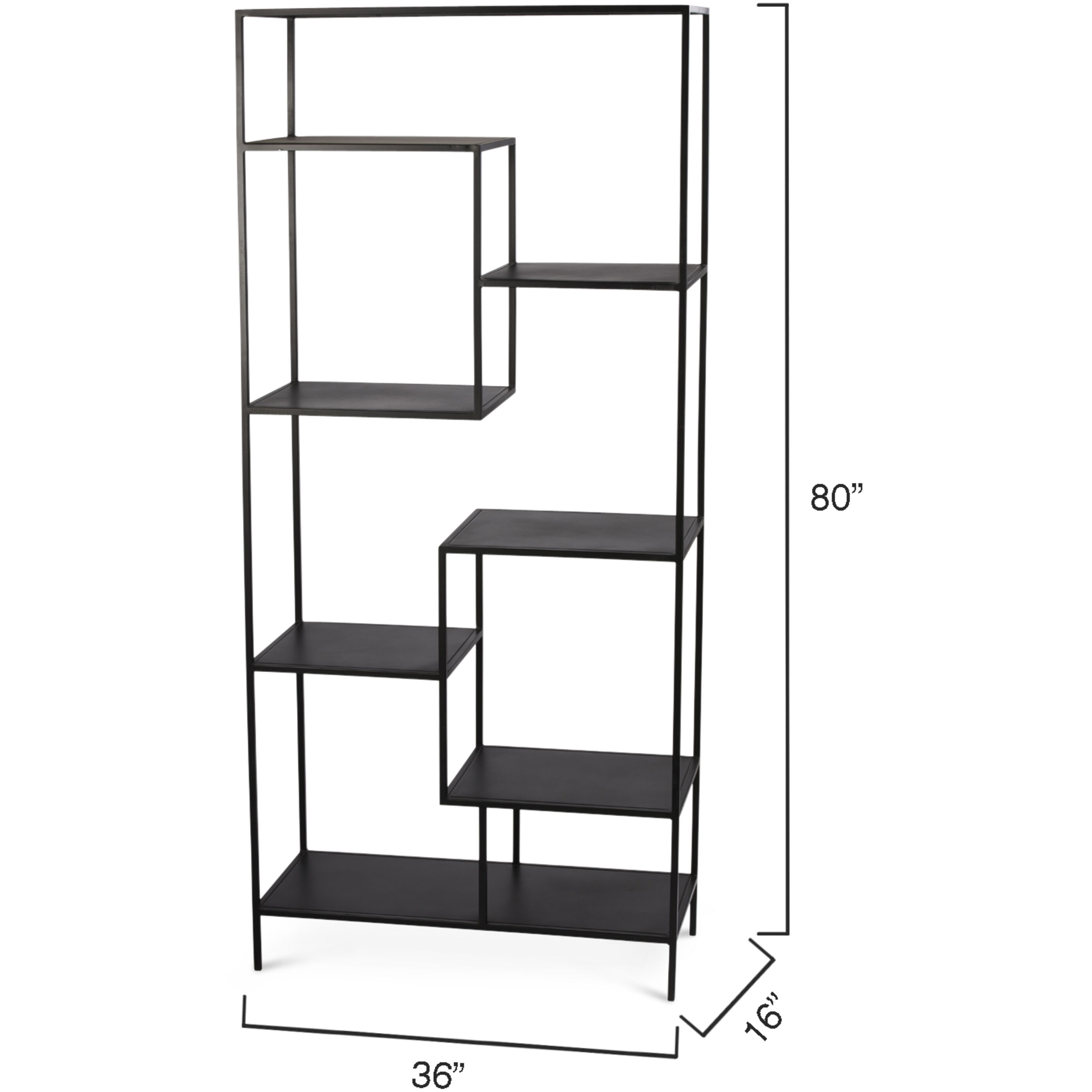 Element 80 X 36 X 16 inch Black Iron Etagere