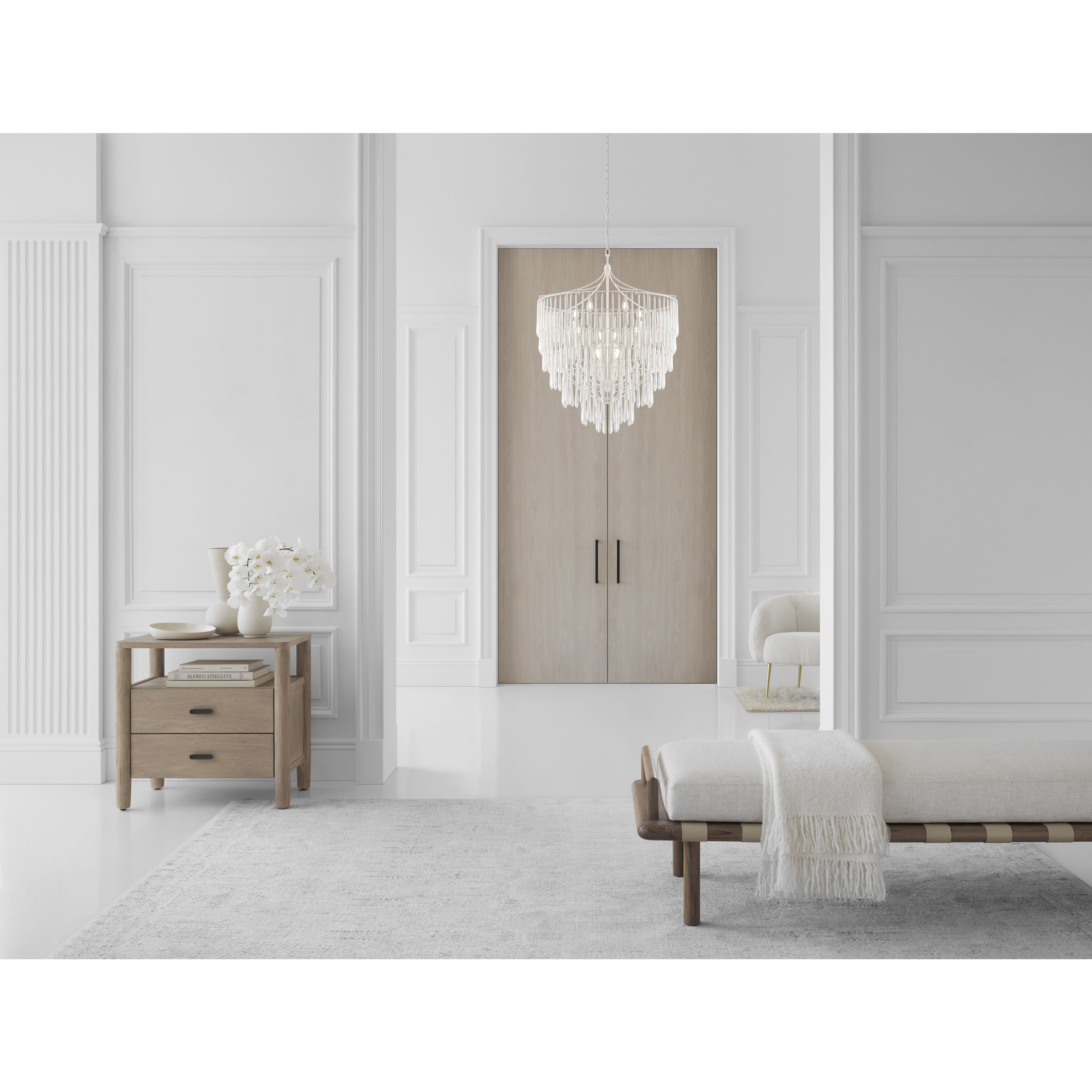 Julie Neill Vacarro LED 32.25 inch Plaster White Chandelier Ceiling Light, Large