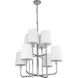Alora Mood Plisse 8 Light 30 inch Chrome/Opal Matte Glass Chandelier Ceiling Light