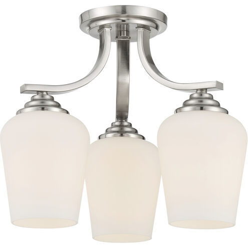 Shyloh 3 Light 16 inch Brushed Nickel Semi Flush / Chandelier Ceiling Light