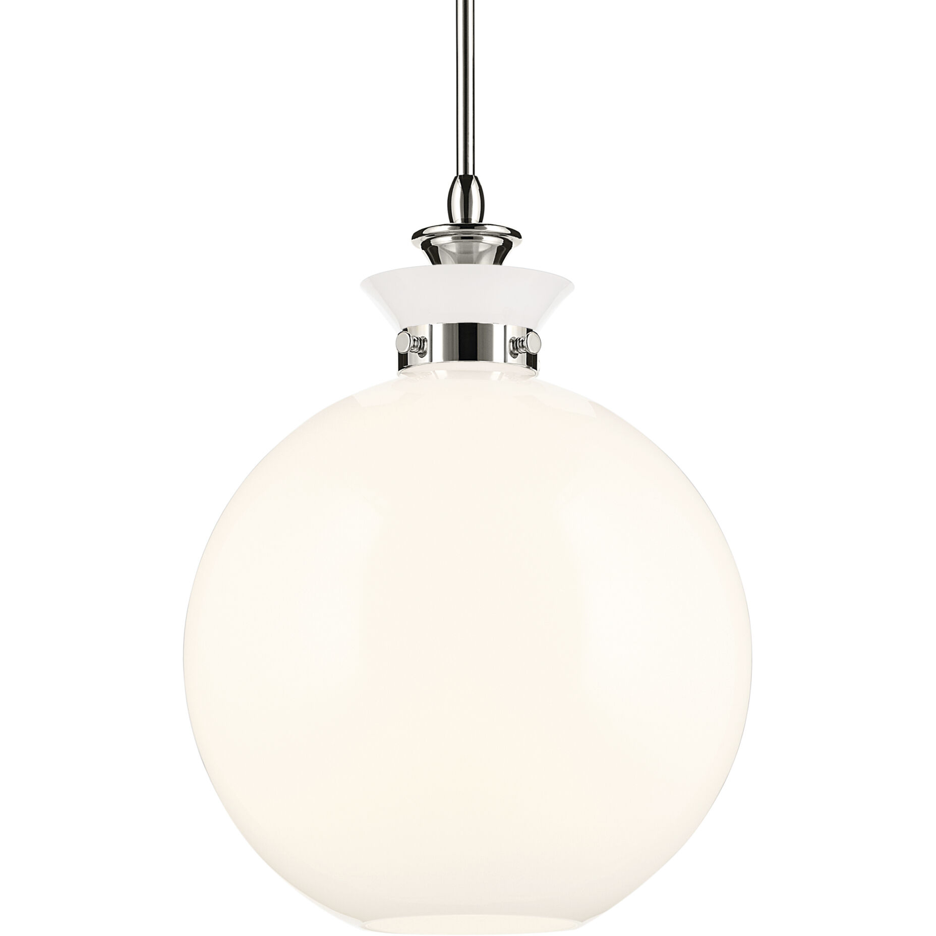 Laria 1 Light Polished Nickel Pendant Ceiling Light in Opal