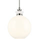 Laria 1 Light Polished Nickel Pendant Ceiling Light in Opal