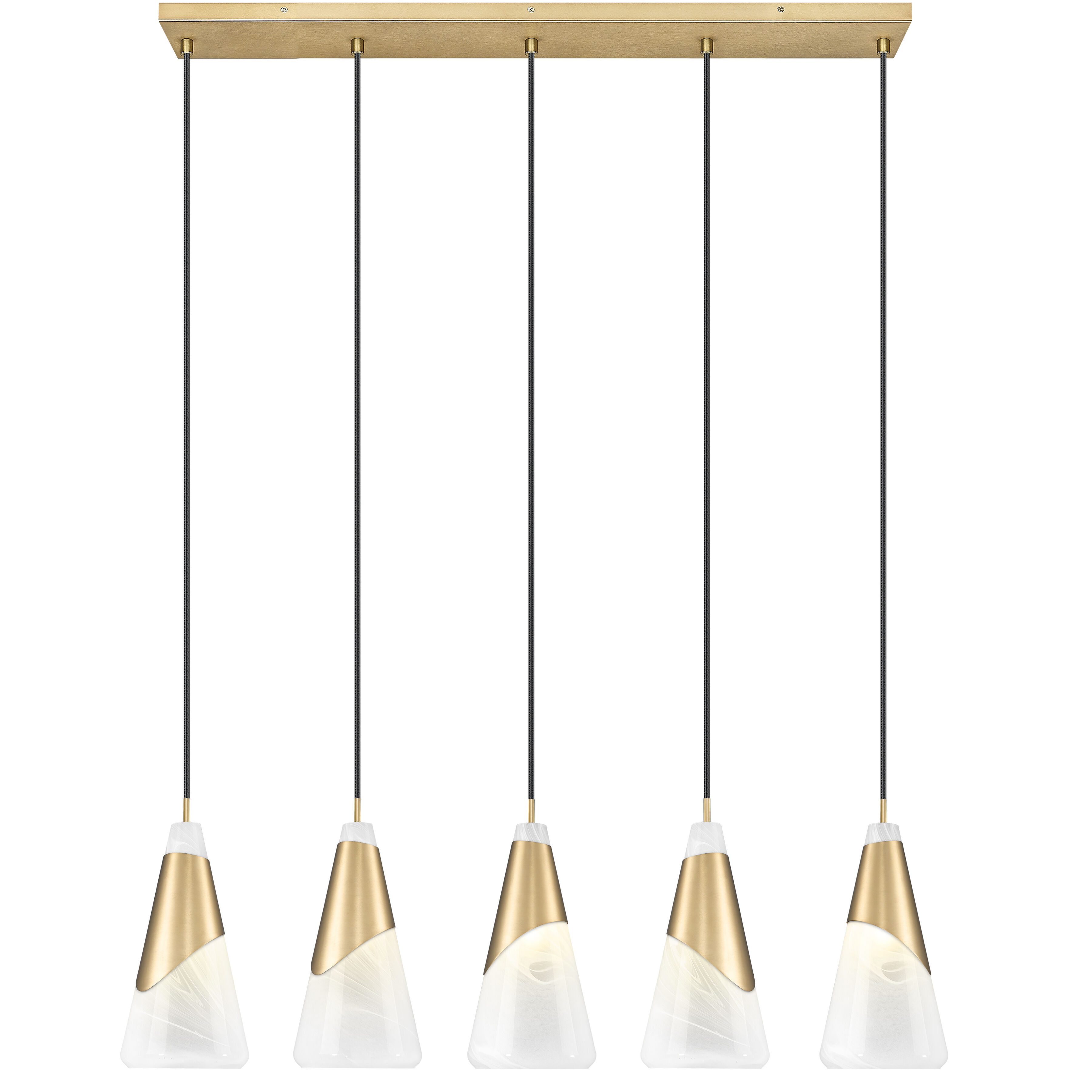 Aimie Linear Chandelier Ceiling Light in Modern Gold
