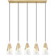Aimie Linear Chandelier Ceiling Light in Modern Gold