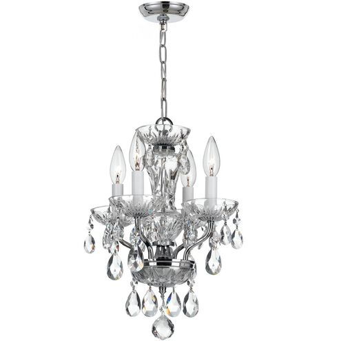 Traditional Crystal 4 Light 11 inch Polished Chrome Mini Chandelier Ceiling Light in Clear Spectra