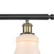Ballston Ellery 3 Light 36 inch Black Antique Brass Island Light Ceiling Light in White Glass, Ballston