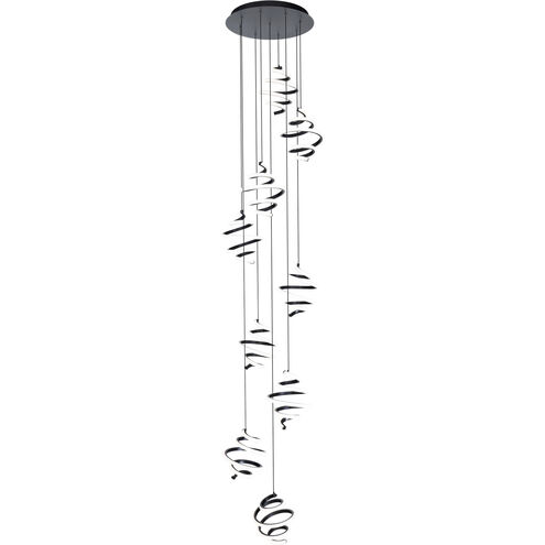 Whirl 1 Light 28 inch Black Multi-Light Pendant Ceiling Light, dweLED