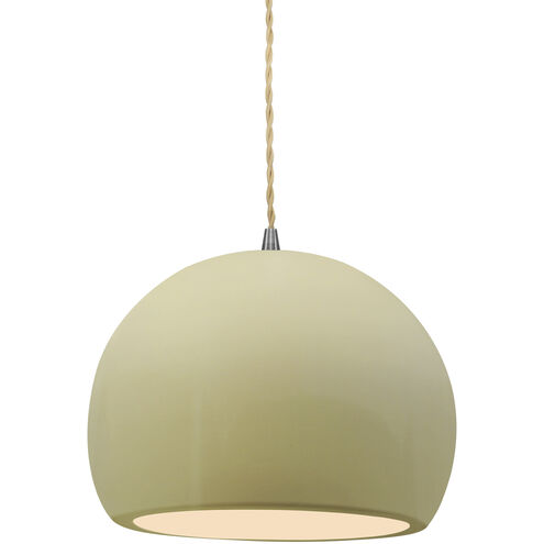 Radiance LED 7 inch Brushed Nickel and Vanilla Gloss Pendant Ceiling Light
