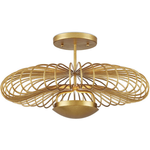 Sheereen 1 Light 20 inch Contemporary Gold Leaf and Contemporary Gold Semi-Flush Mount Ceiling Light