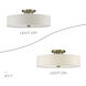 Monroe 6 Light 30 inch Antique Brass Semi Flush Mount Ceiling Light, Extra Large