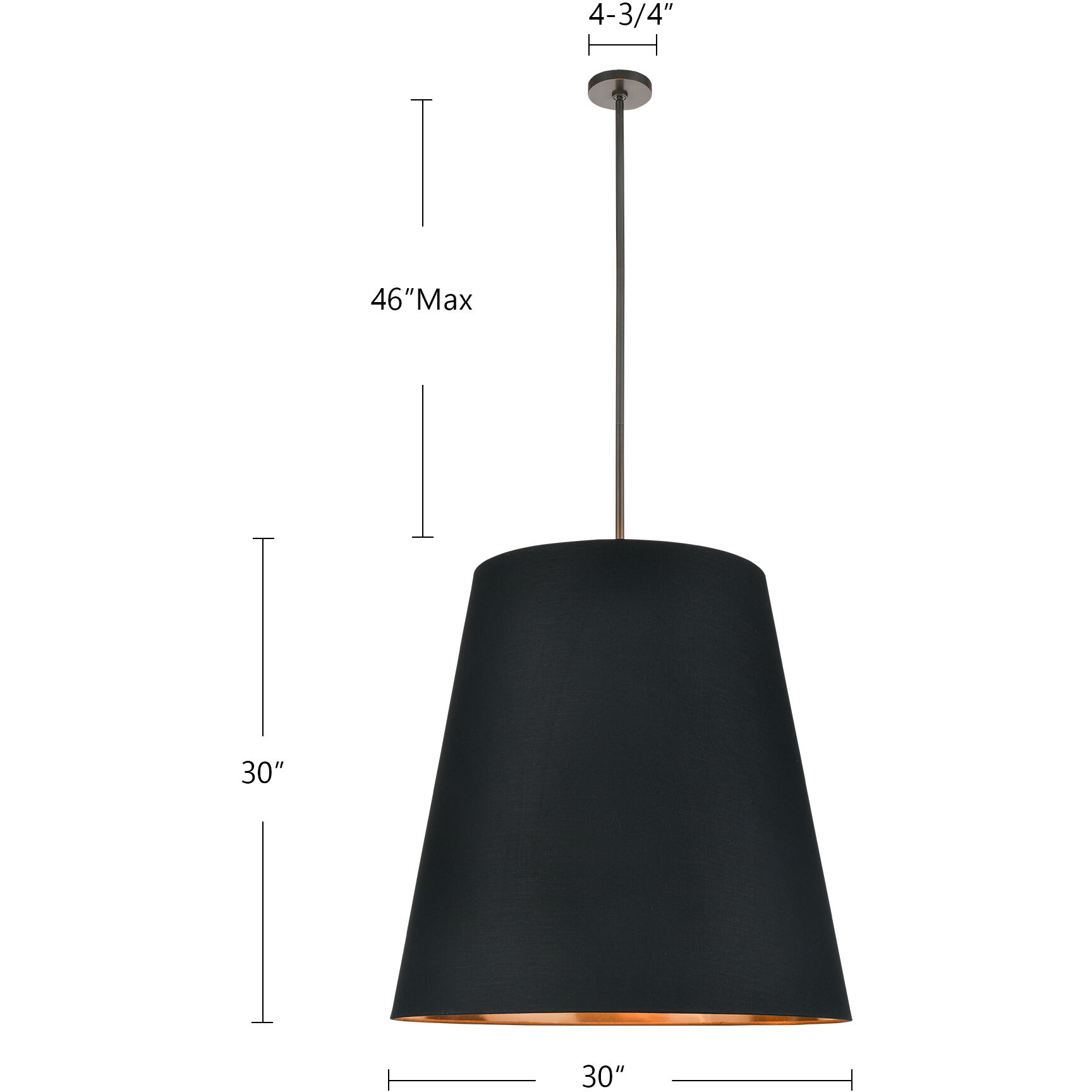 Calor Pendant Ceiling Light in Black Linen With Gold Parchment and Urban Bronze