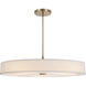 Textile Collection - Genova Family 48 inch Brushed Brass and White Linen Semi-Flush Ceiling Light in 48" D x 48" W x 9.75" H, EVOLV
