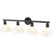 Yep Carver Vanity Wall Light in Matte Black, Vintage Milk Glass