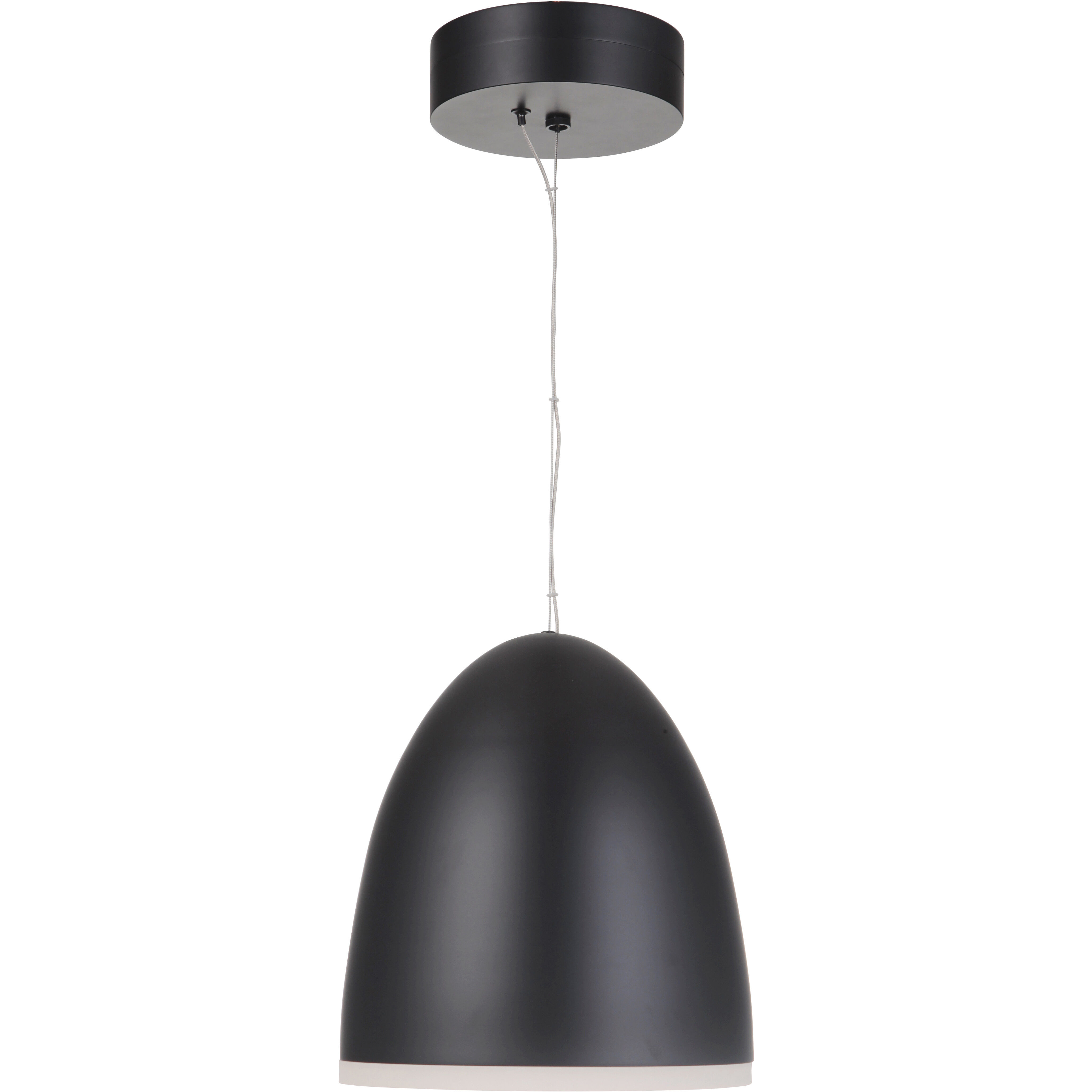 Studio LED 11.8 inch Flat Black Dome Pendant Ceiling Light