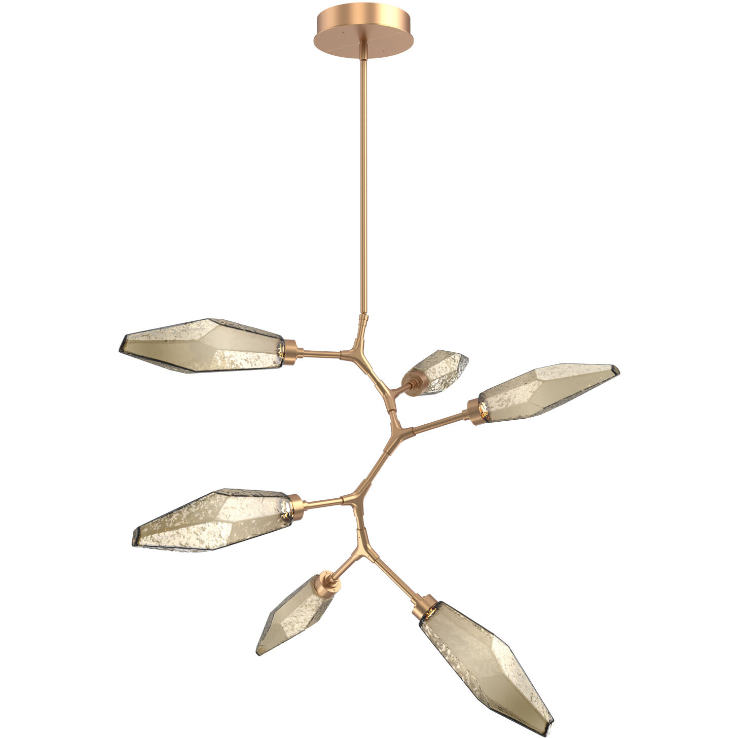 Rock Crystal LED 38.8 inch Novel Brass Chandelier Ceiling Light in Chilled Bronze, 2700K LED, Modern Vine
