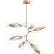 Rock Crystal LED 38.8 inch Novel Brass Chandelier Ceiling Light in Chilled Bronze, 2700K LED, Modern Vine