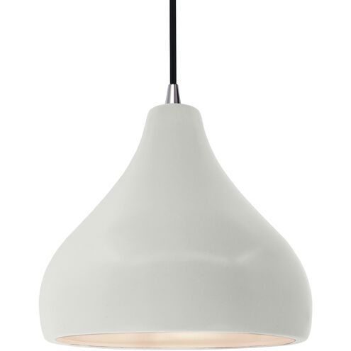 Radiance LED 11.5 inch Matte White and Brushed Nickel Pendant Ceiling Light