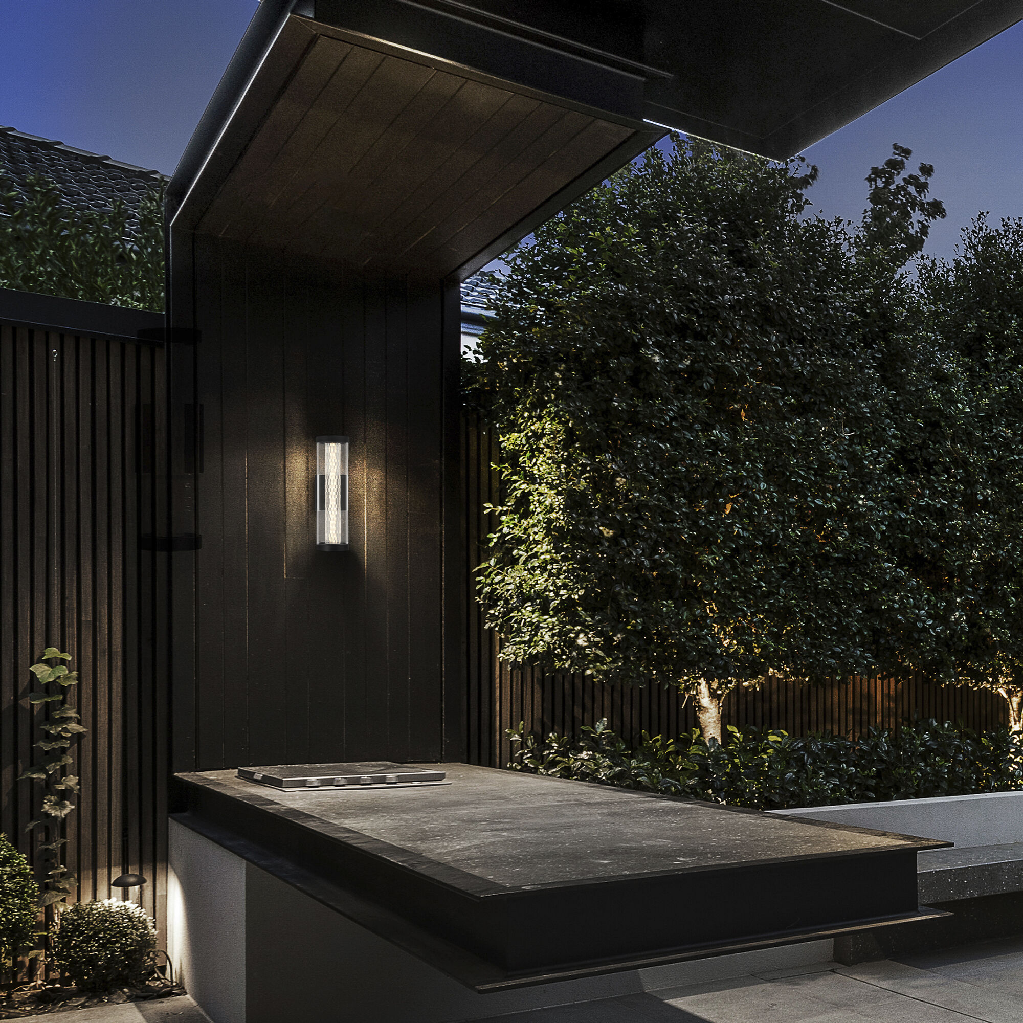 Savron LED 14 inch Black Outdoor Wall Sconce, Both Indoor/Outdoor