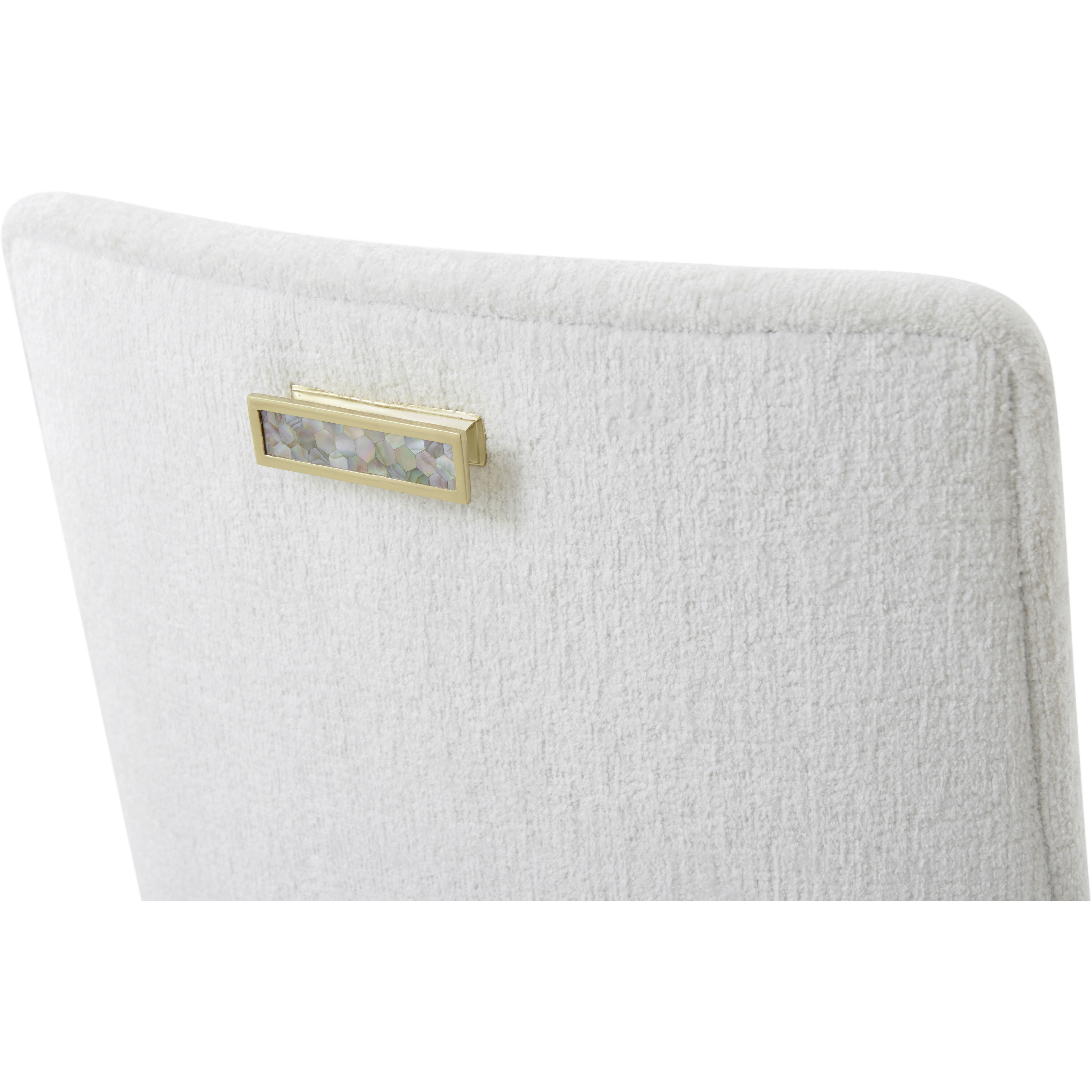 Judith Leiber Couture Mink Dining Side Chair, Wooden, Upholstered