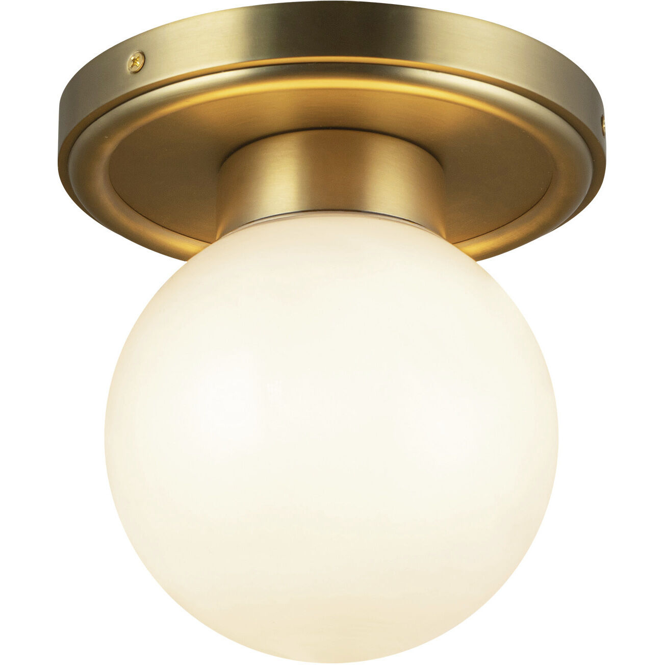 Alora Mood Fiore 1 Light 6 inch Brushed Gold/Glossy Opal Glass Semi-Flush Mount Ceiling Light