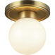 Alora Mood Fiore 1 Light 6 inch Brushed Gold/Glossy Opal Glass Semi-Flush Mount Ceiling Light