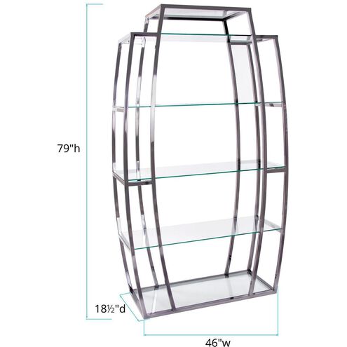 Carter 79 X 46 inch Nickel Etagere