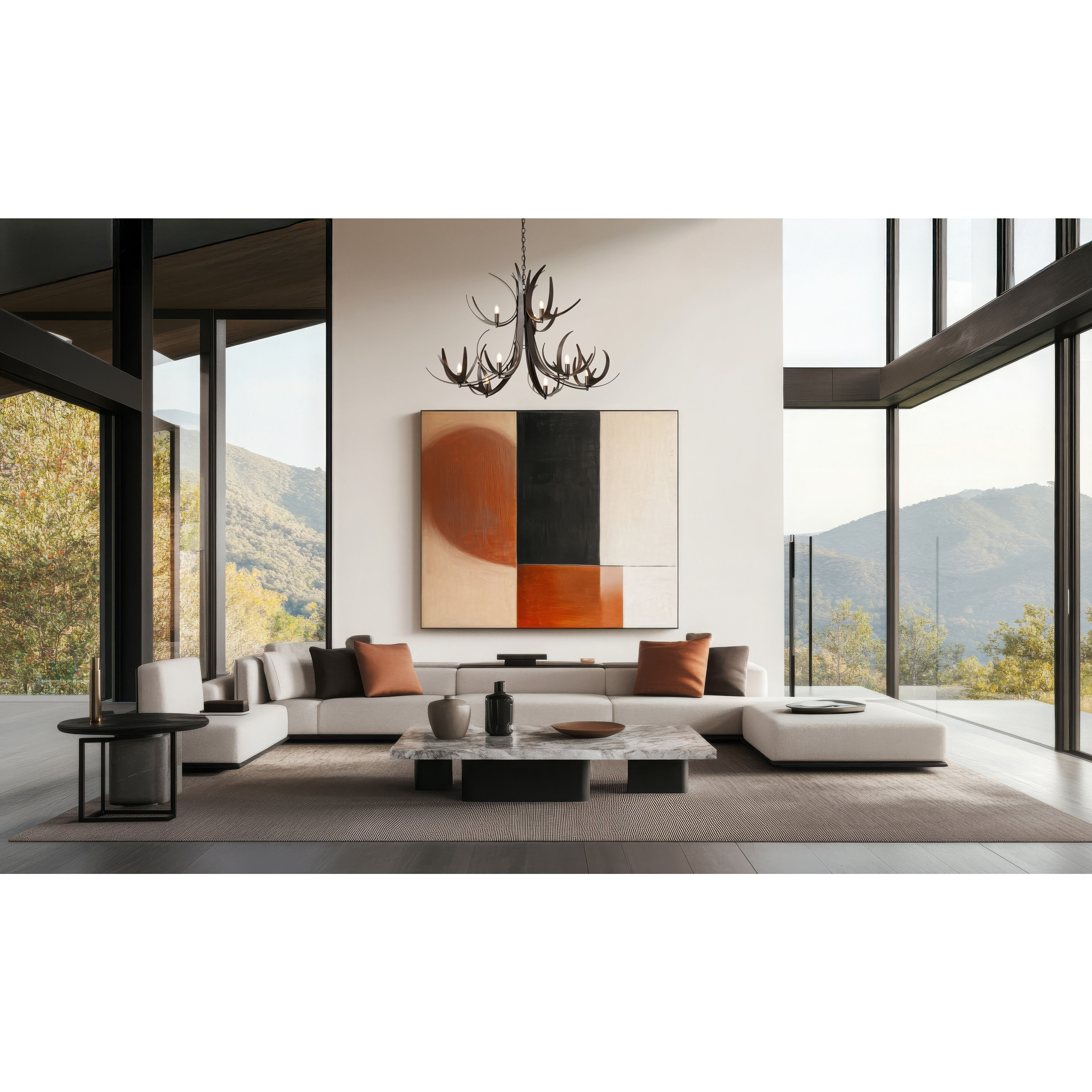 Caribou 9 Light 49.1 inch Dark Smoke Chandelier Ceiling Light