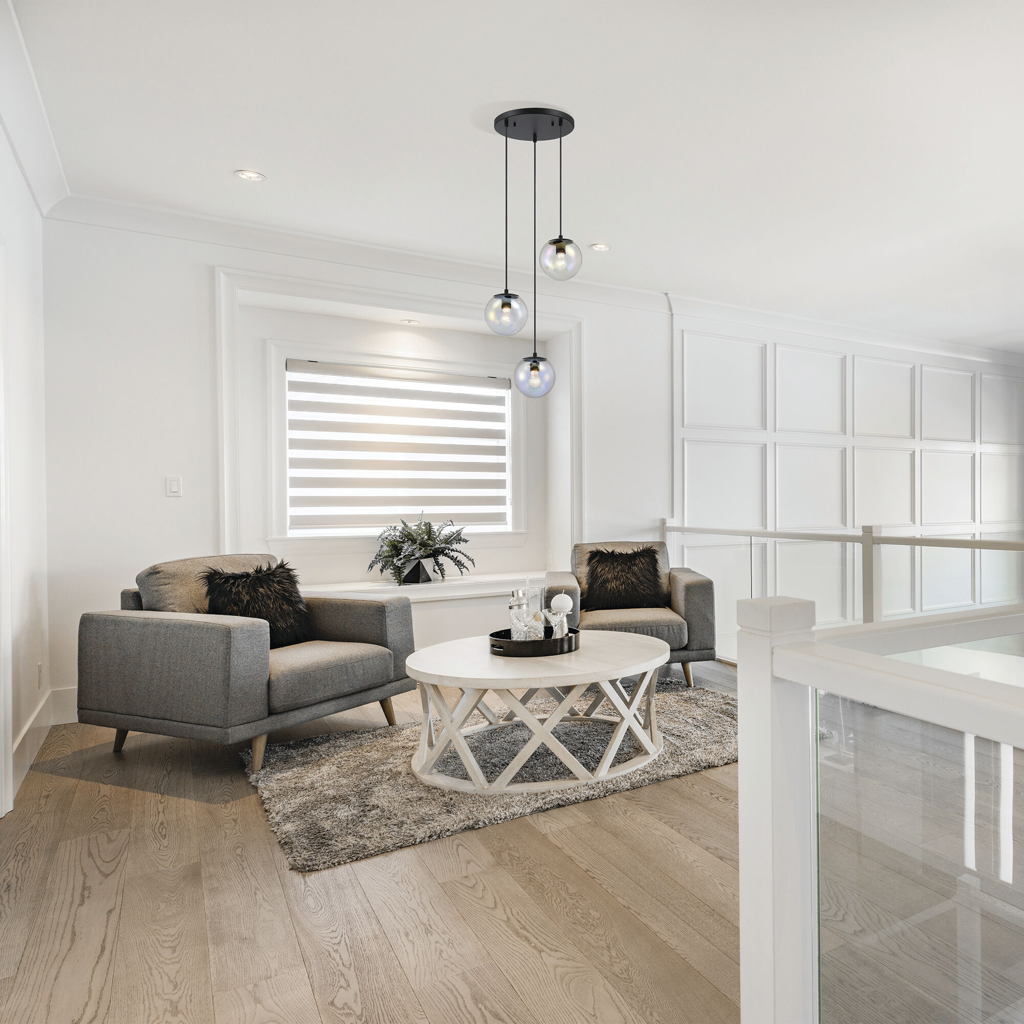 Neva LED 17.75 inch Matte Black Chandelier Ceiling Light