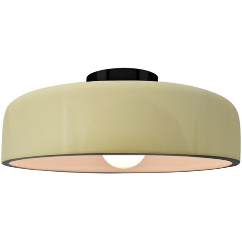 Radiance 1 Light 16 inch Vanilla Gloss and Matte Black Semi Flush Ceiling Light