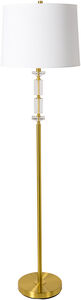Denver 62 inch 100.00 watt Gold and Clear Floor Lamp Portable Light