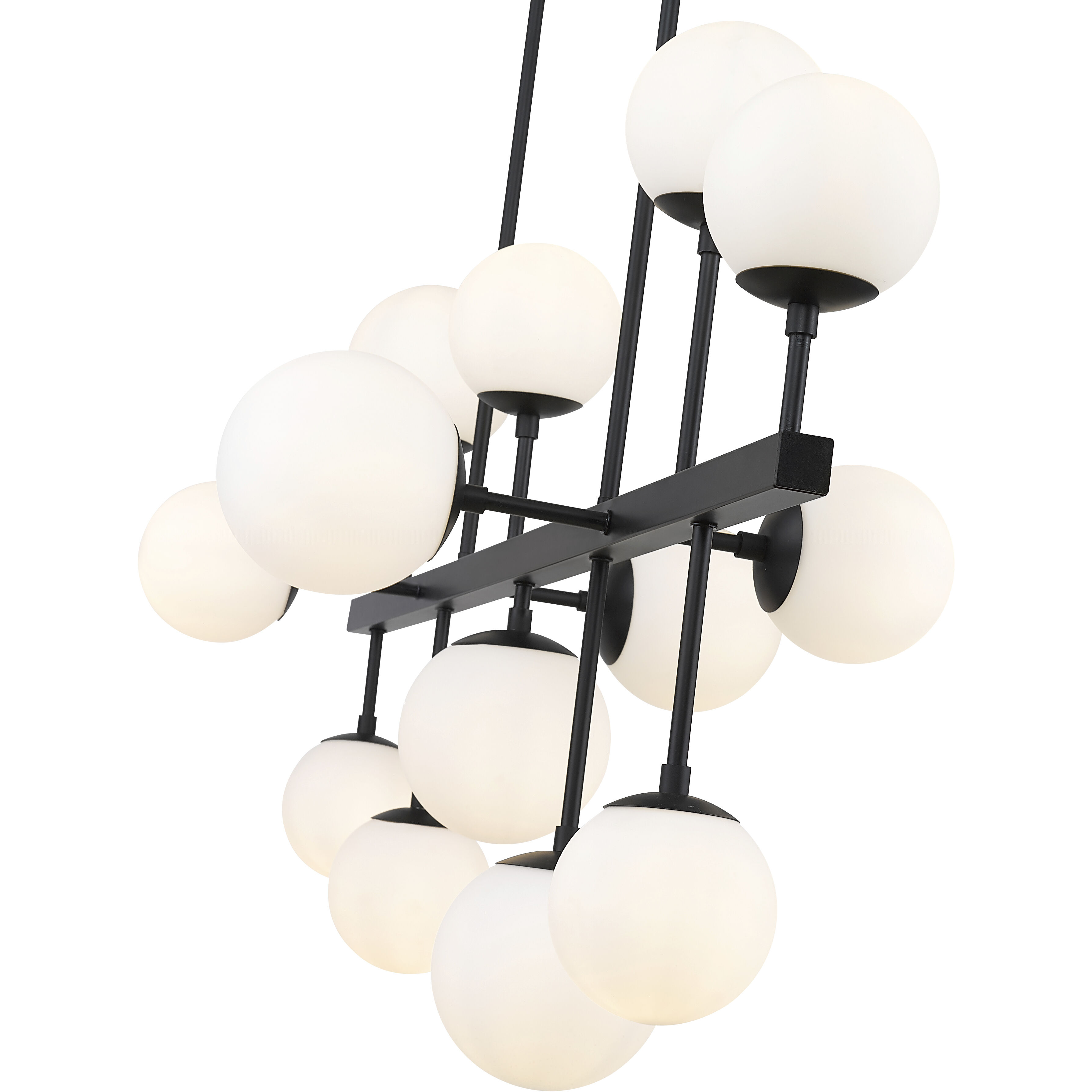 Midnetic 13 Light 45.5 inch Matte Black Linear Chandelier Ceiling Light