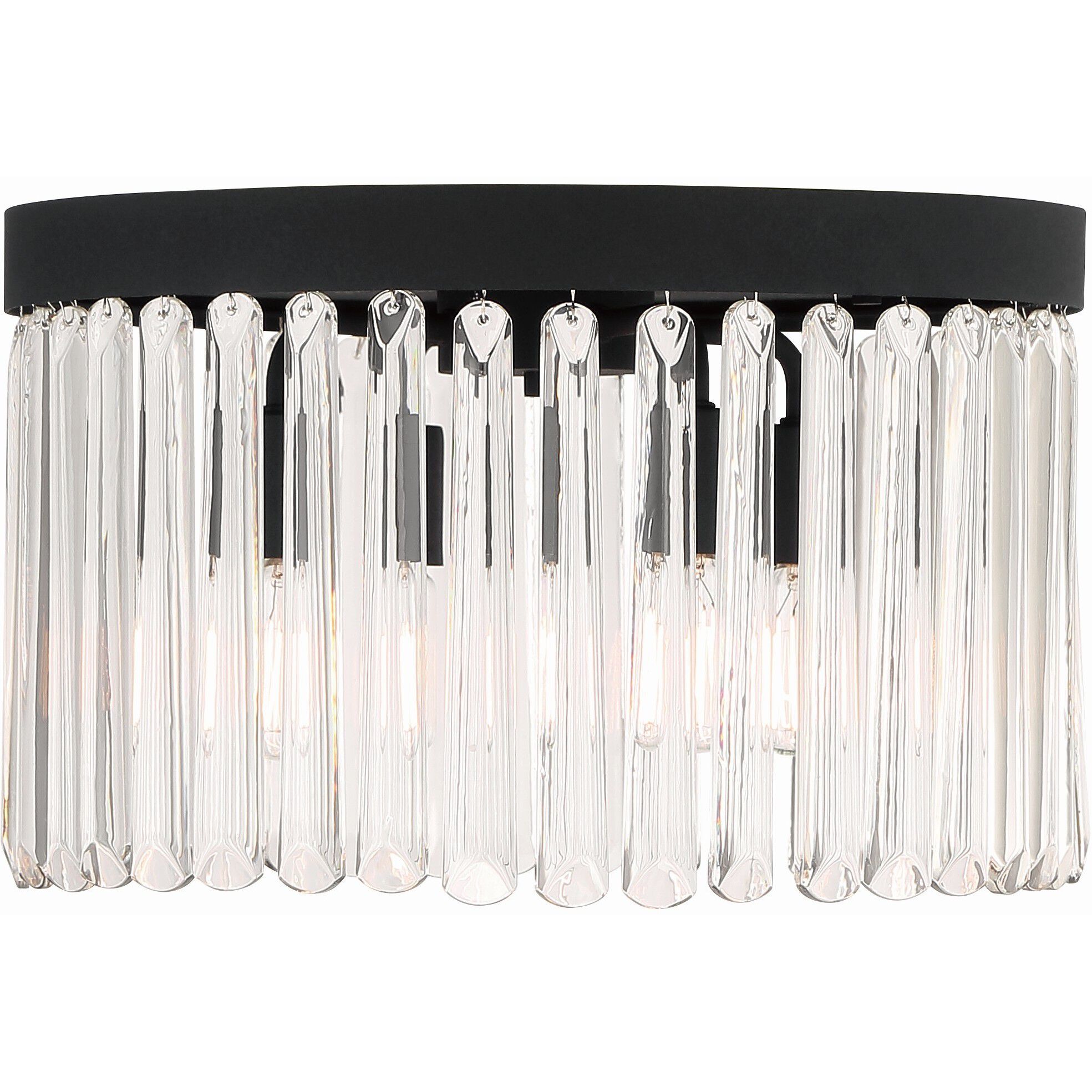 Emory 4 Light 15 inch Black Forged Flush/Semi Flush Ceiling Light