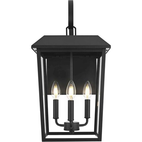 Riggs 3 Light 21.5 inch Black Outdoor Wall Sconce
