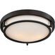 Modern 2 Light 13 inch Oil Rubbed Bronze Flush Mount Ceiling Light
