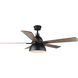 Lyric 52 inch Matte Black with Brown Blades Ceiling Fan