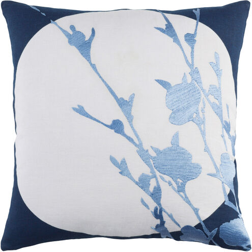 Harvest Moon 22 X 22 inch Navy and Pale Blue Throw Pillow