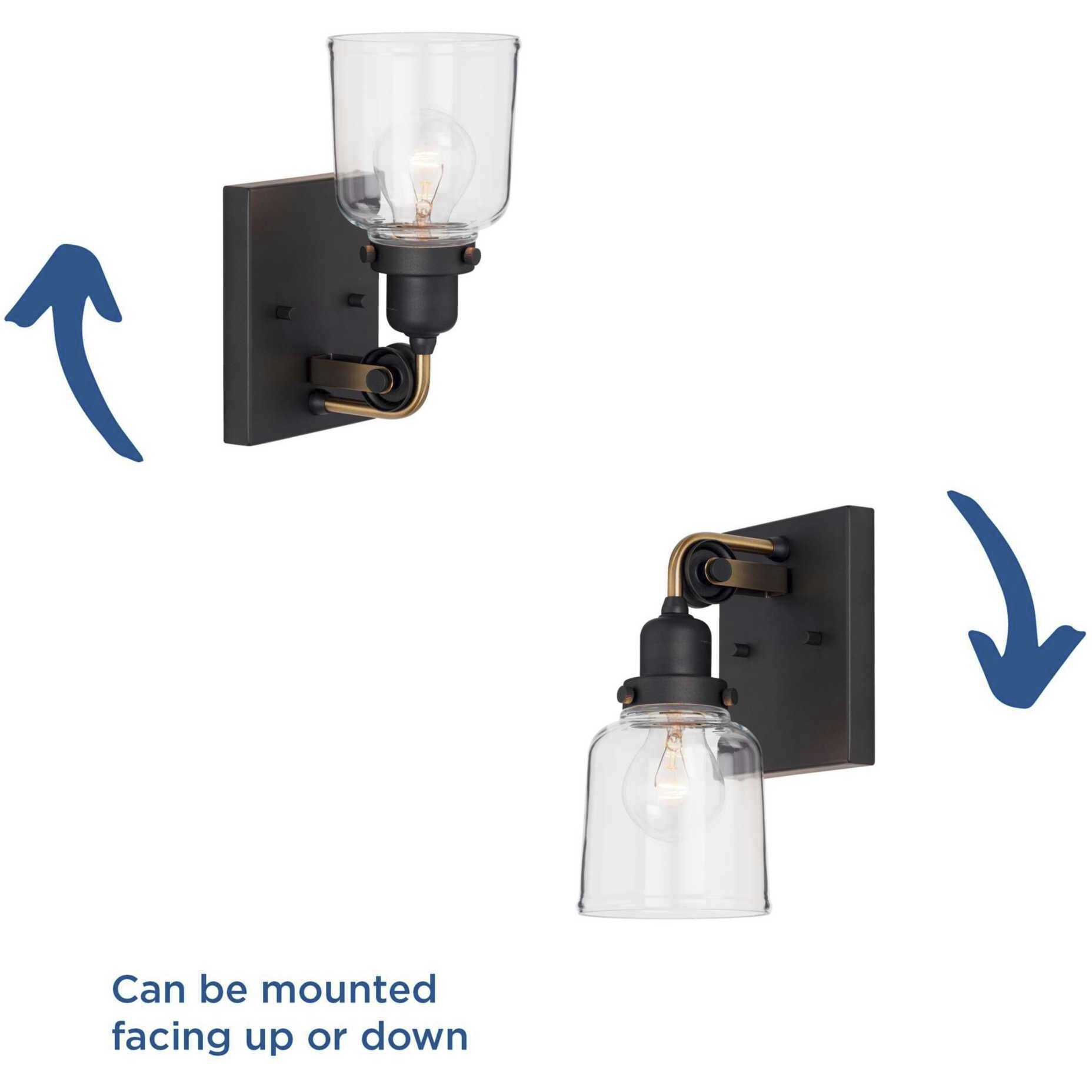 Rushton 1 Light 5 inch Graphite Bath Vanity Wall Light