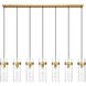 Fontaine Linear Chandelier Ceiling Light in Rubbed Brass