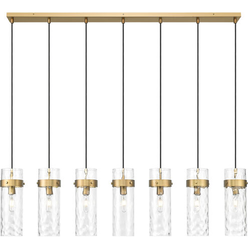 Fontaine Linear Chandelier Ceiling Light in Rubbed Brass