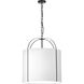 Quincy 3 Light 22 inch Black with White Pendant Ceiling Light