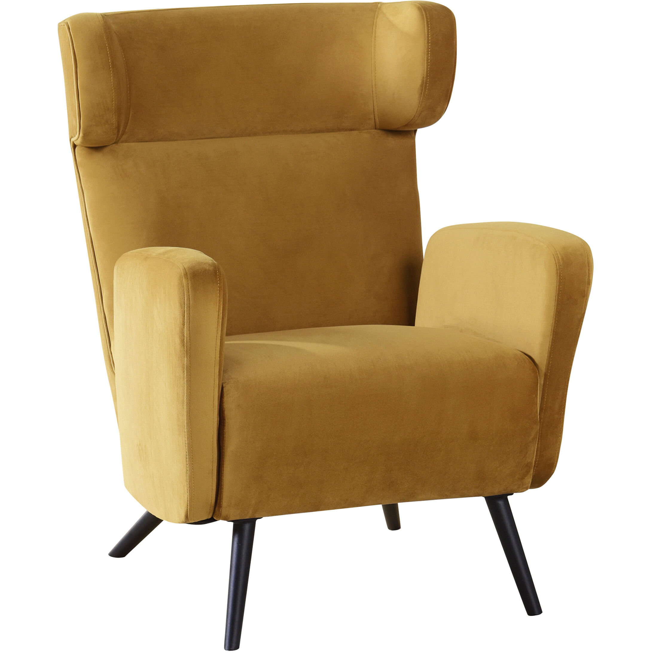 Capri Wingback Butterscotch and Black Accent Chair