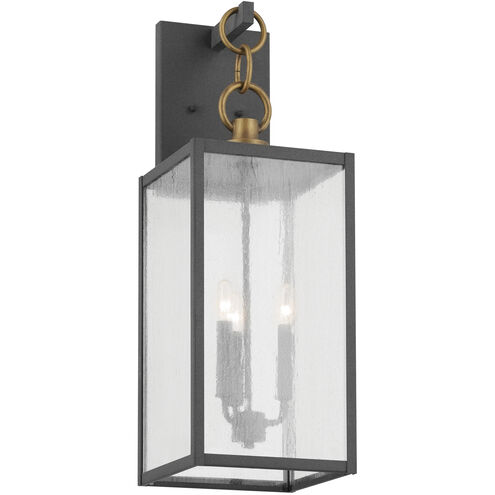 Lahden 3 Light 26 inch Weathered Zinc Outdoor Wall Sconce, Large