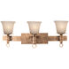 Americana 3 Light 26.5 inch Modern Gold Vanity Light Wall Light