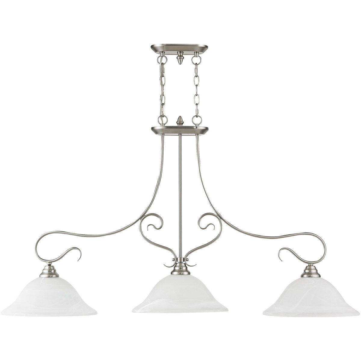 Coronado 3 Light 50 inch Brushed Nickel Island Ceiling Light