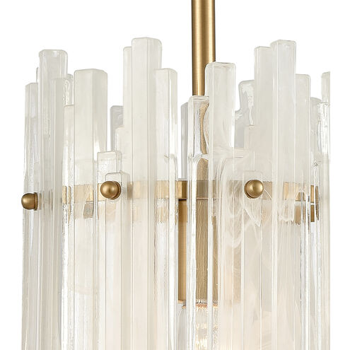 Brinicle 1 Light 8 inch White with Aged Brass Mini Pendant Ceiling Light