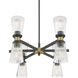 Lustria 12 Light 29.5 inch Matte Black and Vintage Brass Chandelier Ceiling Light