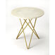 Butler Loft Quantum White Marble 21 X 21 inch Marble & Metal Accent Table