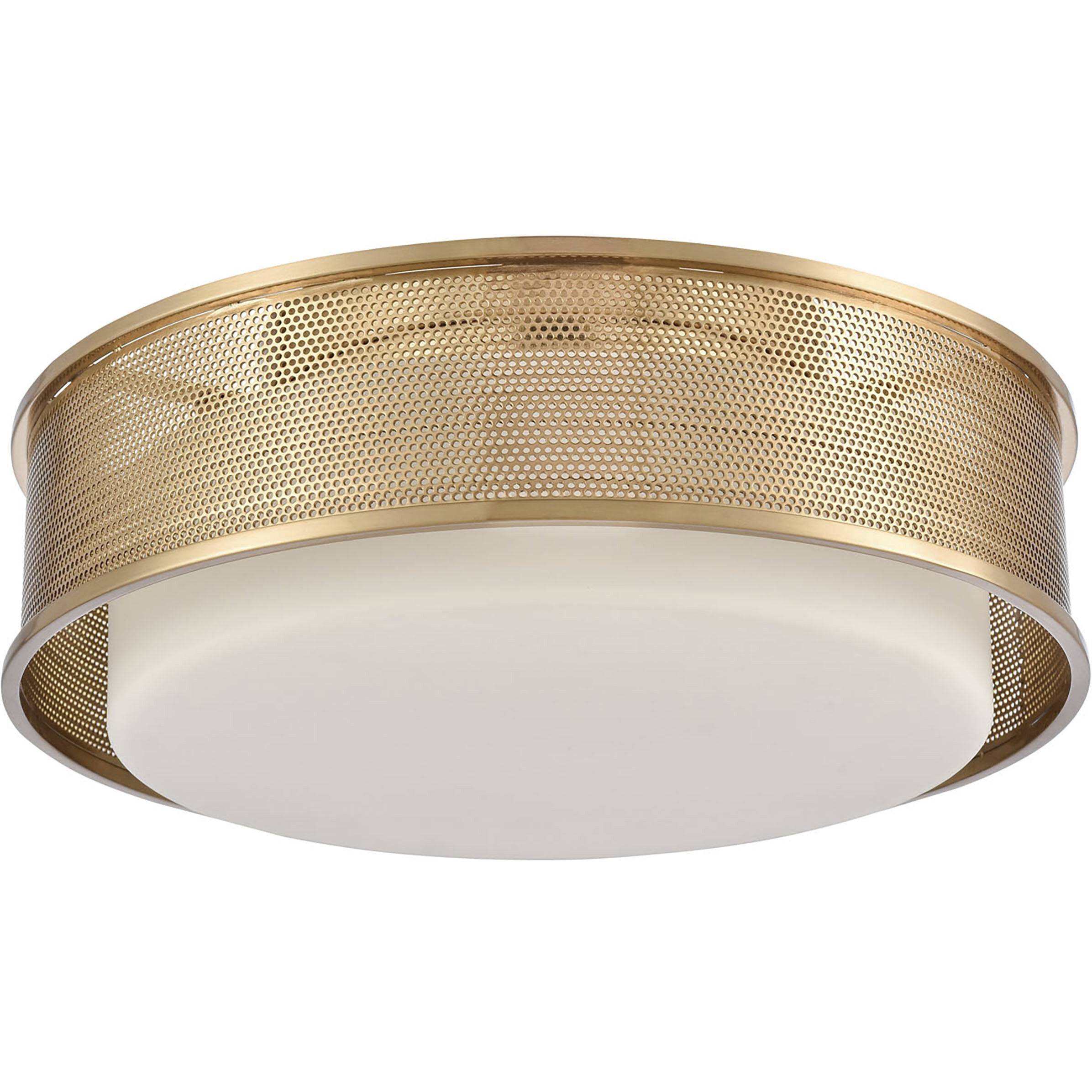 Esteem 2 Light 13 inch Aged Brass Flush Mount Ceiling Light