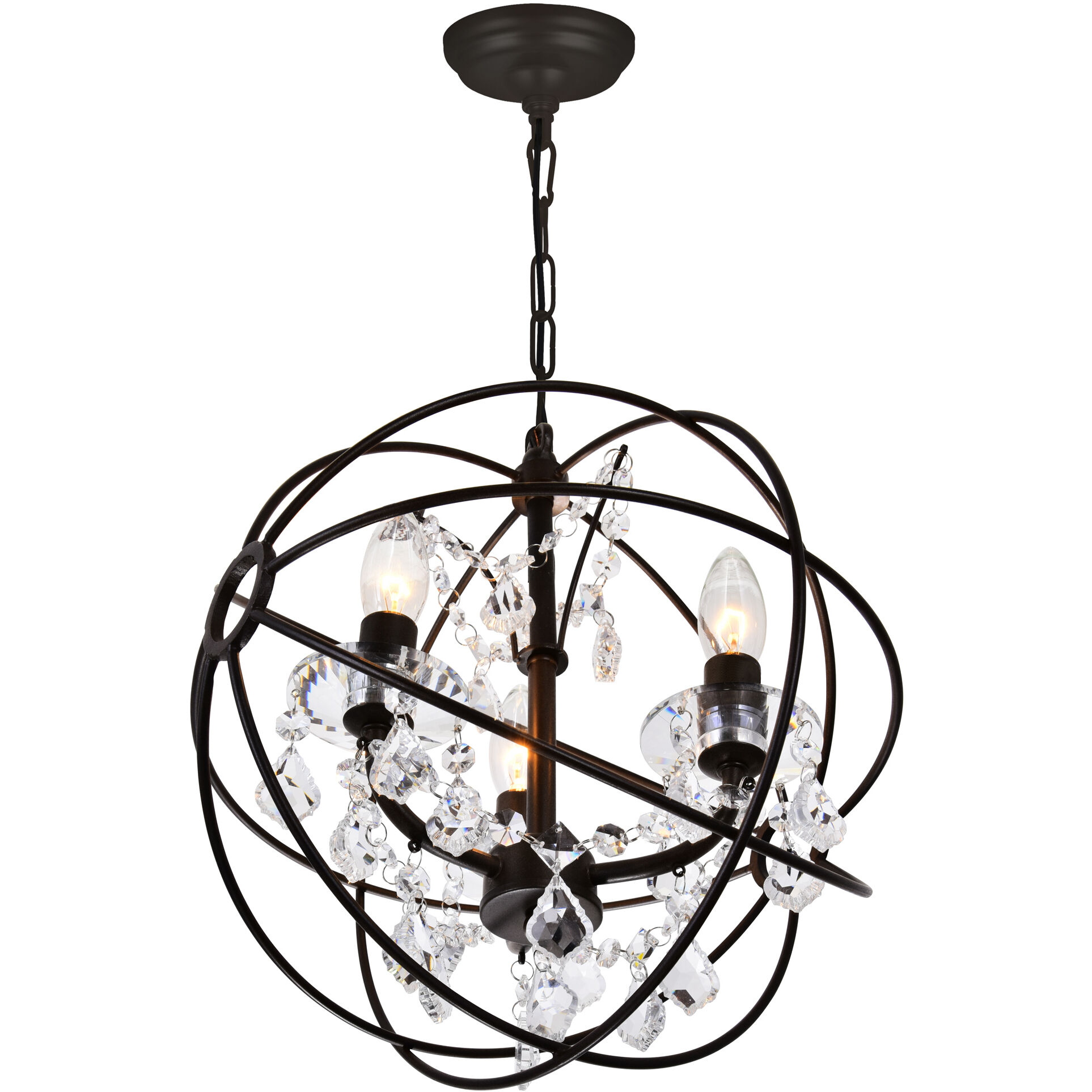 Campechia 3 Light 13 inch Brown Up Mini Chandelier Ceiling Light